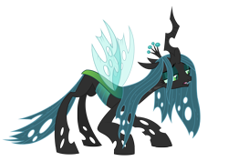 Size: 3307x2339 | Tagged: safe, artist:culu-bluebeaver, edit, ocellus, queen chrysalis, changeling, changeling queen, g4, .ai available, crown, digital, digital art, female, high res, horn, jewelry, png, queen chrysellus, regalia, simple background, transparent background, vector, wings