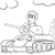 Size: 2000x2000 | Tagged: safe, artist:pizzamovies, oc, oc only, oc:tenk pone, earth pony, pony, chest fluff, female, high res, mare, monochrome, russian, solo, t-34, tank (vehicle)