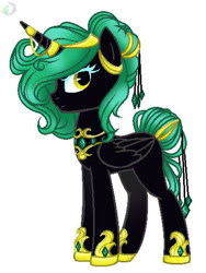 Size: 387x516 | Tagged: safe, artist:grimm821525, oc, oc only, oc:princess emerald, alicorn, pony, female, mare, simple background, solo, white background