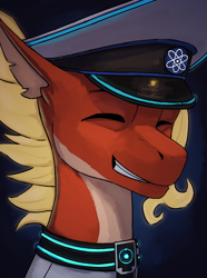 Size: 3120x4200 | Tagged: safe, artist:neither, oc, oc only, oc:posada, seapony (g4), equestria at war mod, atom, clothes, commissar, female, flowing mane, hydrogen, looking at you, ocean, smiling, smiling at you, solo, underwater, water, yellow mane