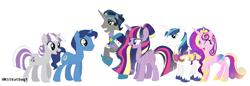 Size: 1728x596 | Tagged: safe, artist:kitkatbug1, king sombra, night light, princess cadance, shining armor, twilight sparkle, twilight velvet, pony, g4, alternate universe, female, good king sombra, male, ship:nightvelvet, ship:shiningcadance, ship:twibra, shipping, straight