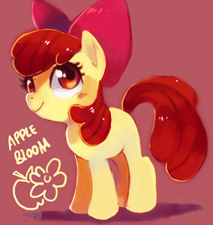 Size: 403x427 | Tagged: source needed, safe, artist:sugar-mane, apple bloom, earth pony, pony, g4, adorabloom, blank flank, cute, female, filly, solo