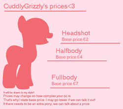 Size: 900x800 | Tagged: safe, artist:cuddlygrizzly, pony, advertisement, commission, commission info, solo