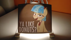Size: 1280x721 | Tagged: safe, artist:nebulafactory, artist:pinkberry, coco pommel, pony, g4, 3d print, coco is an anal slut, irl, lamp, lithophane, looking at you, photo, photography, solo