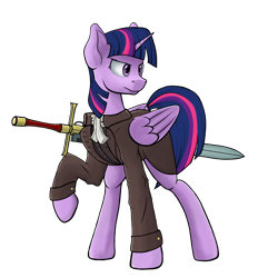 Size: 4200x4200 | Tagged: safe, artist:yognaughtsteve, twilight sparkle, alicorn, pony, g4, absurd resolution, clothes, female, imperium, inquisition, inquisitor, mare, nemesis force sword, simple background, solo, suit, sword, transparent background, twilight sparkle (alicorn), warhammer (game), warhammer 40k, weapon