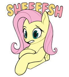 Size: 680x751 | Tagged: safe, artist:sugarelement, fluttershy, pegasus, pony, g4, colored, flat colors, meme, reaction image, sheesh, simple background, solo, transparent background