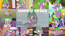 Size: 1280x721 | Tagged: safe, edit, edited screencap, editor:quoterific, screencap, pinkie pie, spike, thorax, twilight sparkle, alicorn, changedling, changeling, dragon, earth pony, pony, a dog and pony show, father knows beast, g4, gauntlet of fire, honest apple, it ain't easy being breezies, molt down, season 1, season 2, season 4, season 6, season 7, season 8, season 9, secret of my excess, the big mac question, the crystalling, the ending of the end, the last problem, triple threat, winter wrap up, ^^, apple, apron, blushing, carousel boutique, chef, chef's hat, clothes, crying, cute, dragon lands, eyes closed, female, food, gem, golden oaks library, hat, hug, king thorax, kiss mark, lipstick, male, mare, naked apron, offscreen character, open mouth, puppy dog eyes, smiling, solo focus, spikabetes, stallion, tears of joy, teeth, tree, twilight sparkle (alicorn), twilight's castle, winged spike, wings