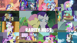 Size: 1280x721 | Tagged: safe, edit, edited screencap, editor:quoterific, screencap, applejack, citrine spark, fluttershy, november rain, peppermint goldylinks, pinkie pie, rainbow dash, rarity, spike, sweetie belle, thunderlane, twilight sparkle, yona, zecora, zippoorwhill, alicorn, dragon, earth pony, pony, unicorn, yak, zebra, a dog and pony show, castle mane-ia, dragonshy, fake it 'til you make it, forever filly, g4, it isn't the mane thing about you, look before you sleep, made in manehattan, school daze, season 1, season 3, season 4, season 6, season 7, season 8, sweet and elite, the gift of the maud pie, three's a crowd, wonderbolts academy, ^^, applejack's hat, clubhouse, cowboy hat, crusaders clubhouse, cute, diapinkes, eyes closed, female, filly, friendship student, golden oaks library, hat, hug, jackabetes, male, mane six, mare, raribetes, shyabetes, stallion, twiabetes, twilight sparkle (alicorn), unicorn twilight