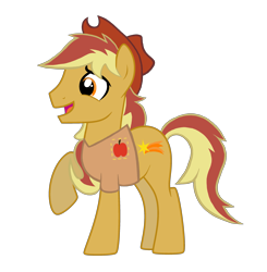 Size: 2873x2929 | Tagged: safe, artist:candyandflurry, oc, oc only, oc:ambrose apple, earth pony, pony, earth pony oc, high res, male, offspring, parent:braeburn, simple background, solo, stallion, transparent background
