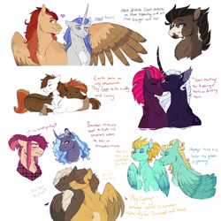 Size: 1920x1918 | Tagged: safe, artist:glorymoon, button mash, dumbbell, hoops, lightning dust, pipsqueak, princess luna, tempest shadow, zephyr breeze, oc, oc:coastal blast, oc:texas hotsprings, pony, g4, alternate design, buttonsqueak, crack shipping, dumbhoops, female, gay, lesbian, lying down, male, older, prone, ship:tempestluna, shipping, straight, zephyrdust