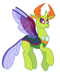 Size: 2600x3200 | Tagged: safe, artist:ponkus, thorax, changedling, changeling, g4, high res, king thorax, male, simple background, smiling, solo, transparent background