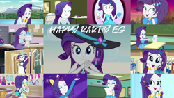 Size: 1280x721 | Tagged: safe, edit, edited screencap, editor:quoterific, screencap, rarity, cat, dance magic, epic fails (equestria girls), eqg summertime shorts, equestria girls, equestria girls series, equestria girls specials, forgotten friendship, g4, hamstocalypse now, lost and found, make up shake up, my little pony equestria girls, my little pony equestria girls: friendship games, my little pony equestria girls: legend of everfree, my little pony equestria girls: rainbow rocks, opening night, spring breakdown, sunset's backstage pass!, the finals countdown, spoiler:eqg series (season 2), backpack, bracelet, camp everfree outfits, chalkboard, clothes, cute, cutie mark, cutie mark on clothes, dance magic (song), eyes closed, fall formal outfits, female, geode of super strength, grin, hairpin, hat, jewelry, magical geodes, makeup, mirror, necklace, open mouth, ponied up, raribetes, rarity is a marshmallow, rarity peplum dress, singing, smiling, solo, sunset