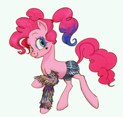 Size: 1200x1147 | Tagged: safe, artist:gloomy-doom, pinkie pie, earth pony, pony, g4, alternate hairstyle, clothes, cosplay, costume, crossover, dc comics, female, harley quinn, mare, pinkie quinn, simple background, solo, white background