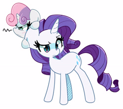 Size: 2688x2383 | Tagged: safe, artist:kindakismet, rarity, sweetie belle, pony, unicorn, angry, belle sisters, blushing, cute, diasweetes, duo, female, filly, high res, mare, siblings, simple background, sisters, sweetie belle is not amused, teary eyes, unamused, white background