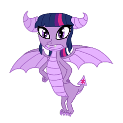 Size: 768x768 | Tagged: safe, artist:aleprincesspeachy, twilight sparkle, dragon, g4, dragoness, dragonified, female, low quality, solo, species swap, twilidragon, wings