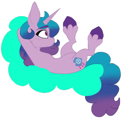 Size: 1105x1064 | Tagged: safe, artist:silkscribbles, izzy moonbow, pony, unicorn, g5, blushing, cloud, ear fluff, female, mare, simple background, solo, transparent background, unshorn fetlocks