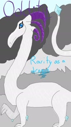 Size: 1080x1920 | Tagged: safe, artist:tlkandtlgfan, rarity, dragon, g4, dragoness, dragonified, female, raridragon, solo, species swap