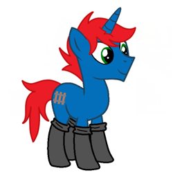 Size: 900x900 | Tagged: safe, artist:brightstar40k, artist:ry-bluepony1, oc, oc:train track, pony, unicorn, g4, base used, boots, male, shoes, show accurate, simple background, solo, stallion, white background