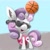 Size: 2048x2048 | Tagged: safe, artist:catscratchpaper, sweetie belle, pony, unicorn, g4, basketball, clothes, female, filly, high res, horn, horn impalement, jersey, solo, sports, sunglasses