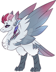 Size: 1280x1640 | Tagged: safe, artist:blizzard-queen, rainbow dash, harpy, monster pony, original species, g4, alternate design, alternate universe, backstory in description, simple background, solo, species swap, transparent background