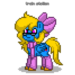 Size: 600x600 | Tagged: safe, oc, oc:train station (old version), pegasus, pony, angry, glasses