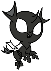 Size: 285x394 | Tagged: safe, artist:agdapl, oc, oc only, changeling, base, changeling oc, cute, cuteling, lineart, monochrome, simple background, solo, white background, white changeling