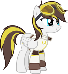Size: 1465x1595 | Tagged: safe, artist:pegasski, oc, oc only, oc:ruffian, pegasus, pony, g4, clothes, female, goggles, mare, simple background, solo, transparent background