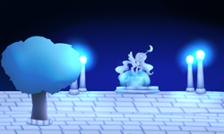 Size: 1280x768 | Tagged: safe, artist:princessfaeron, princess luna, pony, g4, night, solo, statue