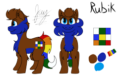 Size: 2144x1333 | Tagged: safe, artist:jay_wackal, oc, oc only, oc:rubik, earth pony, pony, reference, reference sheet, simple background, solo, transparent background