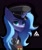 Size: 2000x2375 | Tagged: source needed, useless source url, safe, artist:delta hronum, princess luna, alicorn, pony, g4, alternate hairstyle, bust, clothes, cute, darkness, east germany, german, hat, high res, lunabetes, s1 luna, serious, serious face, solo, uniform