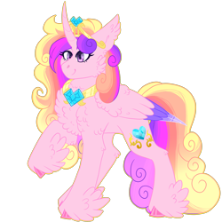 Size: 3000x3000 | Tagged: safe, artist:gingygin, princess cadance, pony, g4, chest fluff, colored wings, feathered fetlocks, high res, multicolored wings, simple background, solo, transparent background, wings