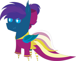 Size: 7564x6073 | Tagged: safe, artist:tikibat, derpibooru exclusive, oc, oc only, oc:stardust, oc:stardust(cosmiceclipse), bat pony, pony, bat pony oc, bat wings, bow, clothes, crossdressing, dress, ear fluff, fangs, hair bow, makeup, male, membranous wings, simple background, slit pupils, socks, solo, stallion, striped socks, transparent background, wings