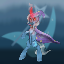 Size: 768x768 | Tagged: safe, artist:pickledpunch, trixie, pony, unicorn, g4, alicorn amulet, cape, clothes, female, horn, mare