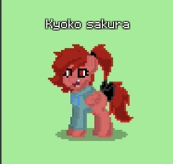 Size: 559x529 | Tagged: safe, pegasus, pony, pony town, crossover, female, kyoko sakura, magical girl, mare, ponified, puella magi madoka magica, solo