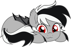 Size: 5000x3334 | Tagged: source needed, safe, artist:jhayarr23, oc, oc only, oc:stormdancer, bat pony, pony, vampire, vampony, :3, bat pony oc, commission, cute, fluffy, looking at you, lying down, prone, simple background, solo, transparent background, ych result