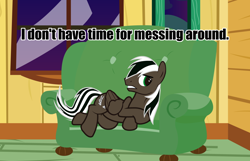 Size: 1280x826 | Tagged: safe, artist:spectty, oc, oc:spectty, pegasus, pony, ask, bed, caption, clothes, draw me like one of your french girls, hat, image macro, lying, lying down, lying on bed, on bed, pegasus oc, striped tail, text, trixie's hat, tumblr, two toned mane