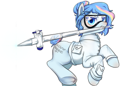 Size: 2673x1835 | Tagged: source needed, safe, artist:fantasysong, oc, oc only, oc:katherine bailey, earth pony, pony, chemistry, goggles, mouth hold, safety goggles, simple background, solo, transparent background