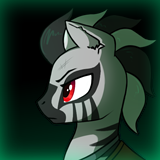 Size: 160x160 | Tagged: safe, artist:dipfanken, oc, oc only, oc:mwimbaji, pony, zebra, fallout equestria, game: fallout equestria: remains, bust, cropped, game screencap, gradient background, picture for breezies, solo