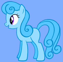 Size: 593x580 | Tagged: safe, artist:diamondbellefan25, oc, oc:mary janes, earth pony, pony, adult blank flank, blank flank, blue background, female, mare, momma mary janes, open mouth, simple background, solo