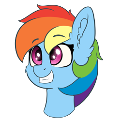 Size: 4000x4000 | Tagged: safe, artist:yelowcrom, rainbow dash, pegasus, pony, g4, bust, cheek fluff, cute, ear fluff, female, simple background, solo, transparent background