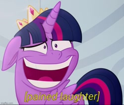 Size: 593x500 | Tagged: safe, edit, edited screencap, editor:professorventurer, screencap, twilight sparkle, alicorn, pony, g4, my little pony: the movie, caption, descriptive noise, faic, meme, reaction image, solo, text, twilight sparkle (alicorn)