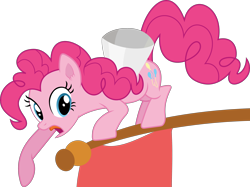 Size: 4000x2994 | Tagged: safe, artist:frownfactory, pinkie pie, earth pony, pony, a friend in deed, g4, female, flag pole, looking at you, mare, megaphone, open mouth, pointing, simple background, solo, transparent background, vector