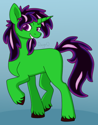 Size: 682x874 | Tagged: safe, artist:oxyro, oc, oc only, oc:neongreen, pony, unicorn, commission, male, solo