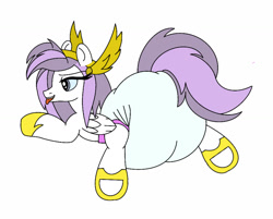 Size: 1517x1219 | Tagged: safe, anonymous artist, oc, oc only, oc:athena (shawn keller), pegasus, pony, guardians of pondonia, diaper, diaper fetish, female, fetish, jewelry, mare, non-baby in diaper, poofy diaper, solo, tongue out