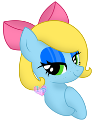 Size: 1297x1622 | Tagged: safe, artist:lovinglypromise, oc, oc only, oc:sugar sweet, pony, bow, bust, female, hair bow, mare, portrait, simple background, solo, transparent background