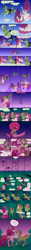 Size: 1000x8000 | Tagged: safe, artist:jackiebloom, oc, oc only, oc:faerie sky, oc:maria ann smith, alicorn, bird, earth pony, pony, blushing, comic, female, high res, kissing, magic, male, marriage proposal, oc x oc, offspring, offspring shipping, parachute, parent:apple bloom, parent:pipsqueak, parent:princess cadance, parent:shining armor, parents:pipbloom, parents:shiningcadance, shipping, skydiving, straight