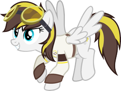 Size: 1249x940 | Tagged: safe, artist:pegasski, oc, oc only, oc:ruffian, pegasus, pony, g4, base used, clothes, female, goggles, mare, shirt, simple background, solo, transparent background
