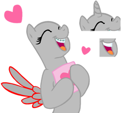 Size: 1024x935 | Tagged: safe, artist:staticshockmlp, pony, base, braces, eyelashes, eyes closed, female, mare, open mouth, open smile, secret admirer, smiling, solo