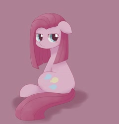 Size: 1965x2048 | Tagged: dead source, safe, artist:ginmaruxx, pinkie pie, earth pony, pony, g4, cute, cuteamena, floppy ears, looking at you, looking back, looking back at you, pinkamena diane pie, sad, simple background, solo