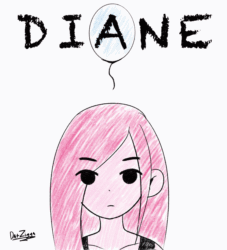 Size: 2626x2895 | Tagged: safe, alternate version, artist:datzigga, pinkie pie, human, g4, animated, balloon, blank stare, crossover, frame by frame, high res, humanized, omori, pinkamena diane pie, solo, squigglevision